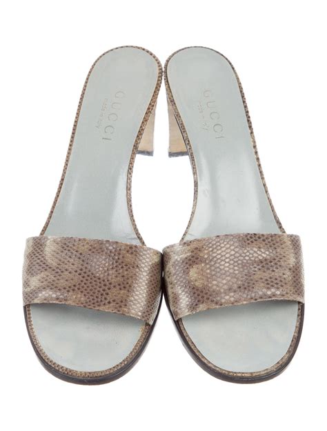 rubber gucci sandals for women|Gucci snakeskin sandals.